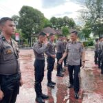 Polres Nias Selatan Melaksanakan Apel Penyambutan 25 Orang Bintara Penugasan Baru Dari Polda Sumut