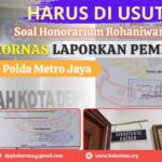 Soal Honorarium Rohaniwan sebesar 9,6 Miliar, BAKORNAS Laporkan Pemkot Depok Ke Polda Metro Jaya